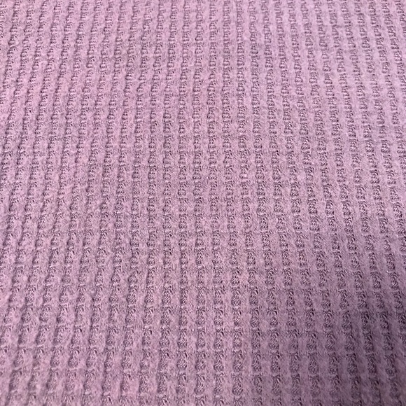 Purple waffle knit knotted hem long sleeve top - Picture 5 of 5